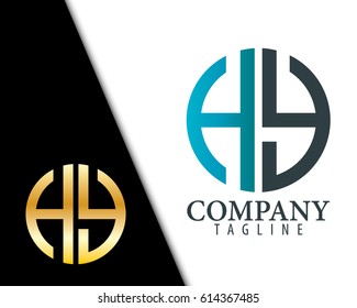 Initial Letter HY With Linked Circle Logo