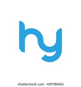 initial letter hy linked round lowercase logo blue