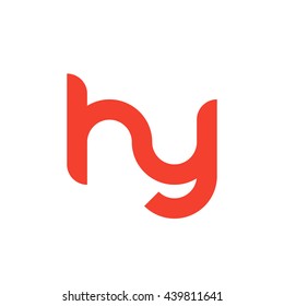 initial letter hy linked round lowercase logo red
