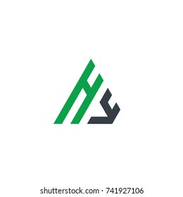 Initial Letter HY Linked Triangle Design Logo