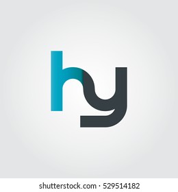 Initial Letter Hy Logo Blue Black Stock Vector (Royalty Free) 529514182 ...