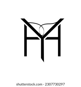 Initial letter HY logo design
