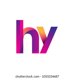 Initial Letter HY Logo Lowercase, magenta and orange, Modern and Simple Logo Design.