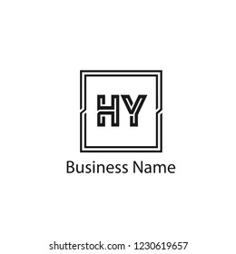 Initial Letter HY Logo Template Design