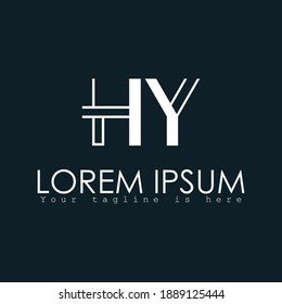 Diseño de la plantilla de logotipo HY de la carta inicial