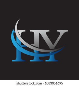 initial letter HY logotype company name colored blue and grey swoosh design. vector logo for business and company identity.