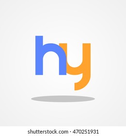 Initial Letter Hy Lowercase Logo Design Stock Vector (Royalty Free ...