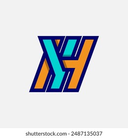 Initial Letter HY or YH Logo, Monogram Logo letter H with Y combination, design logo template element, vector illustration