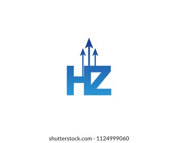 Initial Letter HZ Arrow Chart Finance Business