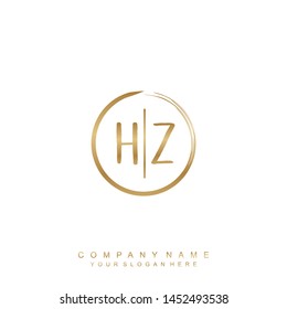 Initial letter HZ beautiful handwriting logo vector template