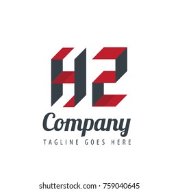 Initial Letter HZ Design Logo With Square