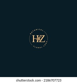 Initial letter hz floral vector icon