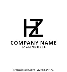 Initial letter hz h z uppercase modern logo design template elements.