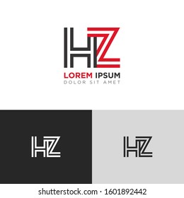 Initial Letter HZ linked uppercase overlap modern logo design template. Suitable for business, consulting group company