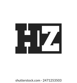 Letra inicial HZ Plantilla de diseño de logotipo. Logotipo de HZ