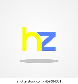 Initial letter HZ lowercase logo design template yellow blue