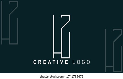 Initial Letter HZ ZH H Z logo design
