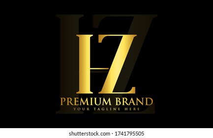Letra inicial diseño del logotipo de HZ ZH H Z
