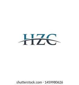 Initial letter HZC, overlapping movement swoosh horizon logo company design inspiration in blue and gray color vector