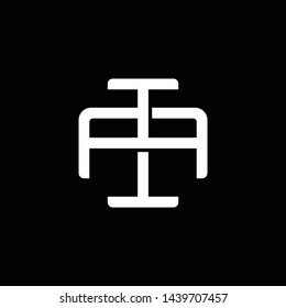 Initial letter A and I, AI, IA, overlapping interlock monogram logo, white color on black background