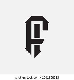 Initial letter I, F, IF or FI overlapping, interlock, monogram logo, black color on white background