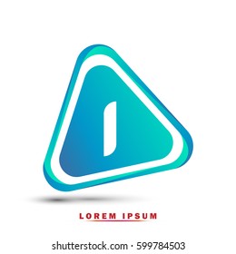 Initial letter I. Modern concept and elegant typographic . Gradient blue and green