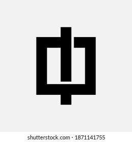 Letra inicial I, O, IO u OI solapadas, entrelazadas, logotipo de monograma, color negro sobre fondo blanco