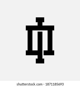 Initial letter I, O, IO or OI overlapping, interlock, monogram logo, black color on white background
