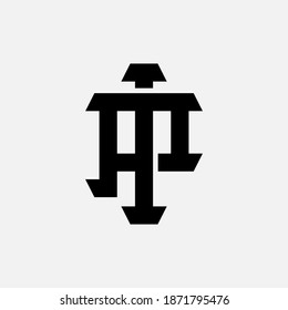 Initial letter I, P, IP or PI overlapping, interlock, monogram logo, black color on white background