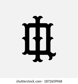 Initial letter I, Q, IQ or QI overlapping, interlock, monogram logo, black color on white background