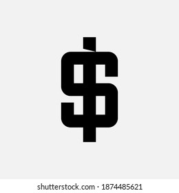 Initial letter I, S, IS or SI overlapping, interlock, monogram logo, black color on white background