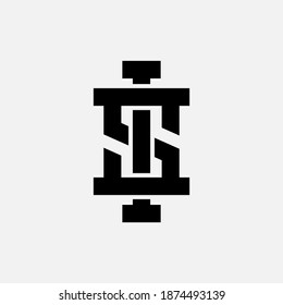 Initial letter I, S, IS or SI overlapping, interlock, monogram logo, black color on white background