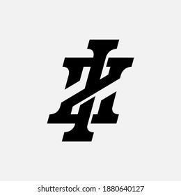 Letra inicial I, Z, IZ o ZI solapadas, entrelazadas, logotipo monograma, color negro sobre fondo blanco