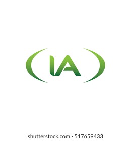 initial letter IA brackets uppercase logo green vector element template design