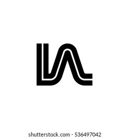 Initial Letter IA LA Linked Design Logo Black