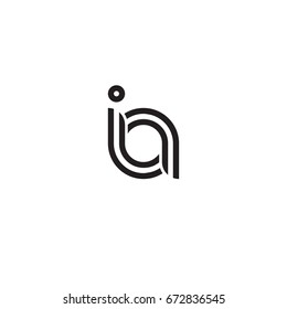 Initial letter ia, linked outline rounded lowercase, monogram black