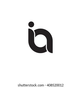 initial letter ia linked rounded lowercase monogram logo black