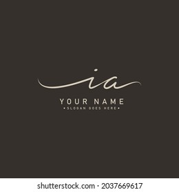 Initial Letter IA Logo - Handwritten Signature Logo