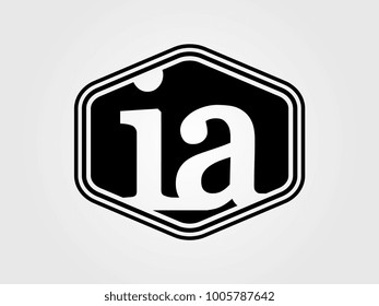 Initial letter ia lowercase logo minimalist black