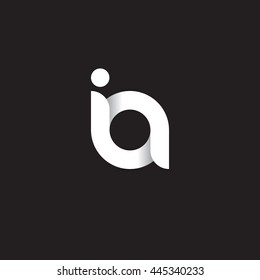 initial letter ia modern linked circle round lowercase logo white black