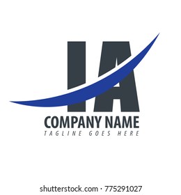 Initial Letter IA Overlapping Logo