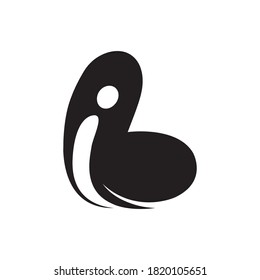Initial letter ib or bi logo vector design template