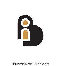 Initial letter ib or bi logo vector design template
