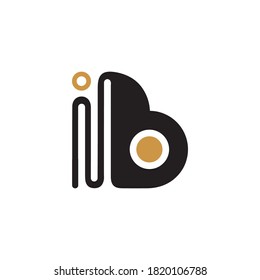Plantilla de diseño de vectores de logotipo de letra inicial ib o bi
