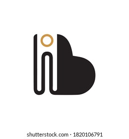 Plantilla de diseño de vectores de logotipo de letra inicial ib o bi