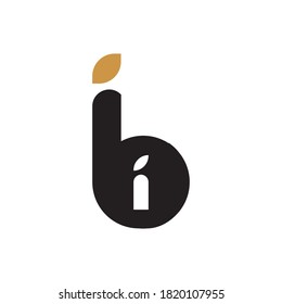 Plantillas de diseño de vectores de logotipo ib o bi de letra inicial