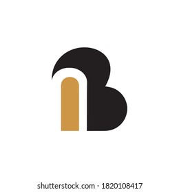 Initial letter ib or bi logo design templates