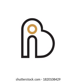 Initial letter ib or bi logo design templates