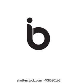initial letter ib linked rounded lowercase monogram logo black