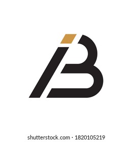 Plantilla de diseño de vectores de logotipo ib de letra inicial